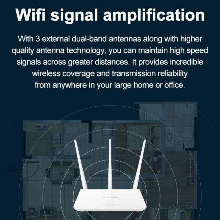 Tenda F3 Wireless 2.4GHz 300Mbps WiFi Router with 3*5dBi External Antennas, F3 Tenda F3 Wireless 2.4GHz 300Mbps WiFi Router with 3*5dBi External Antennas, F3
